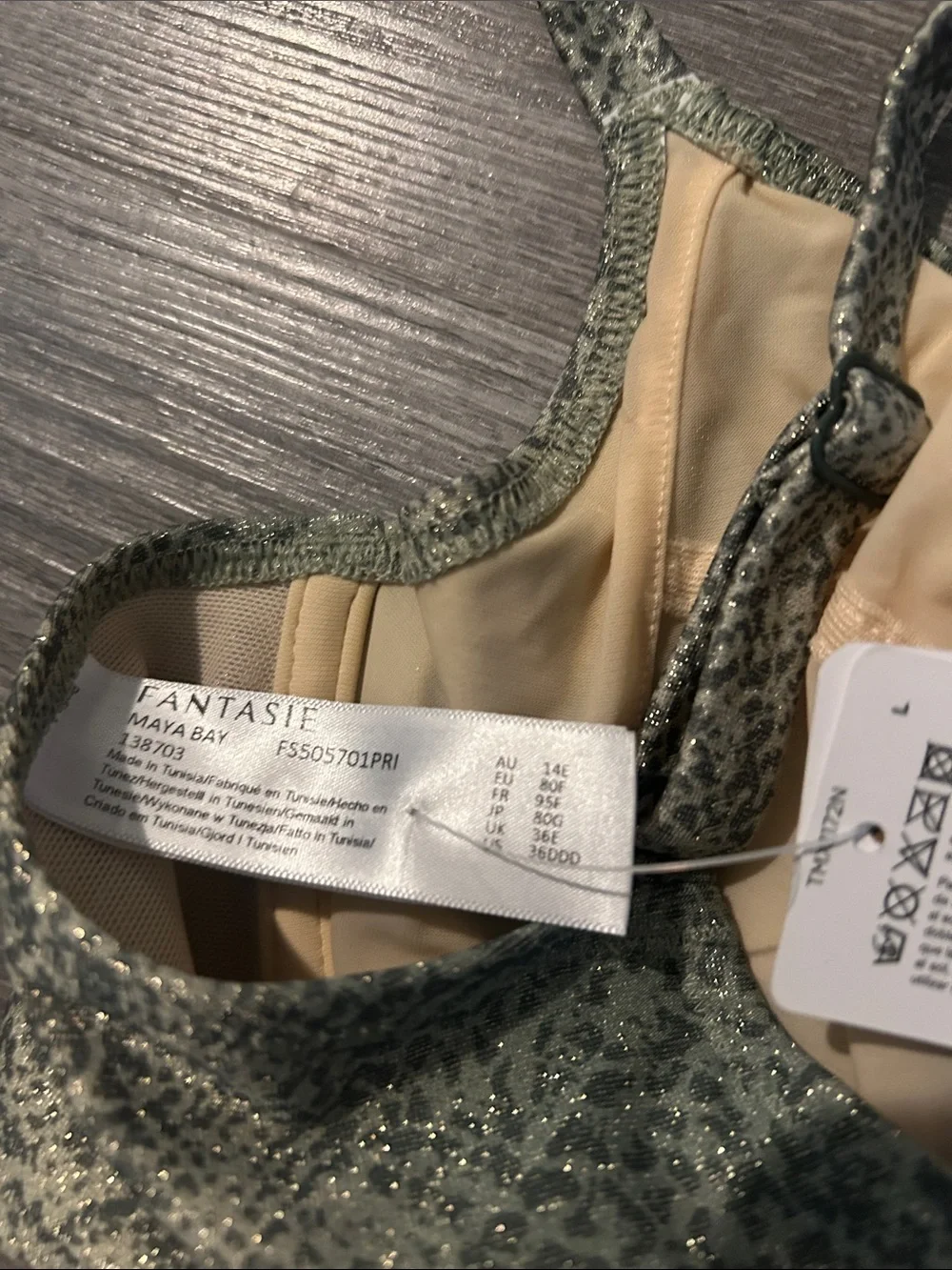Fantasie Green Textured Underwire Bra